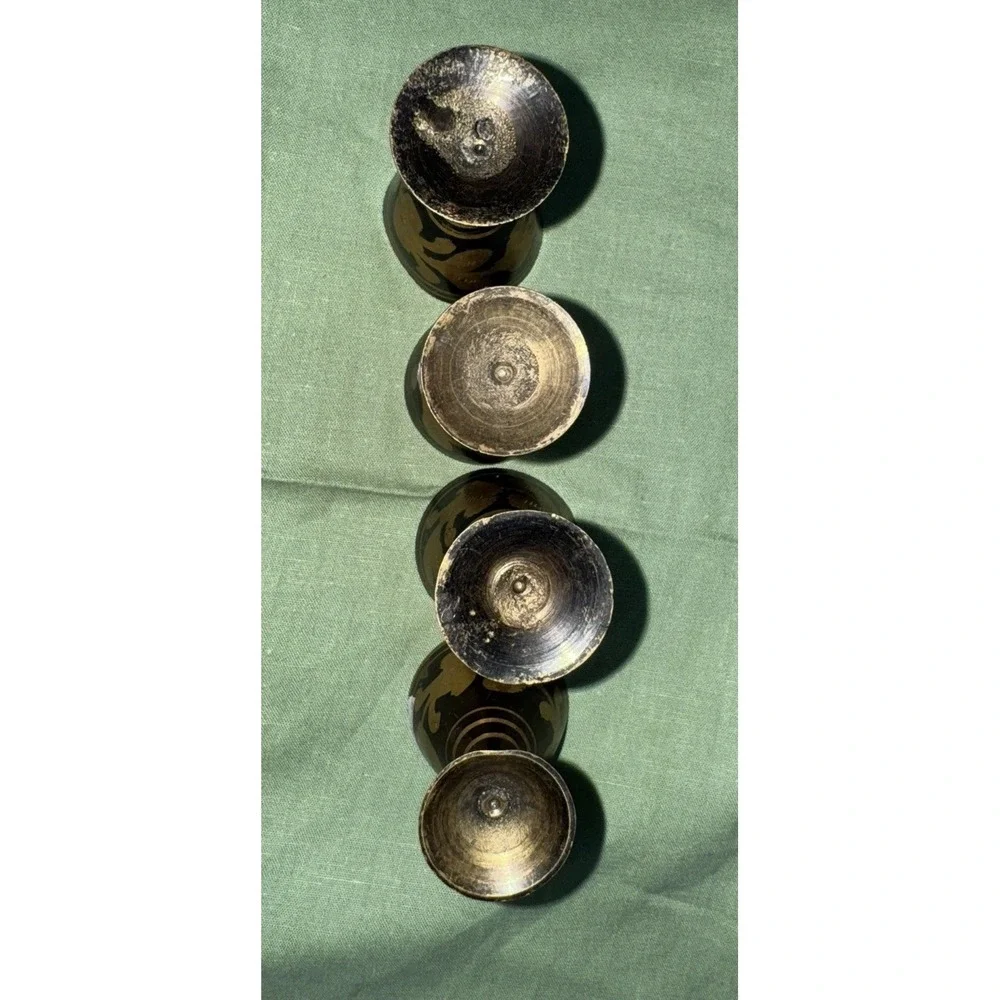 Mini brass goblets‎ set of 4 2